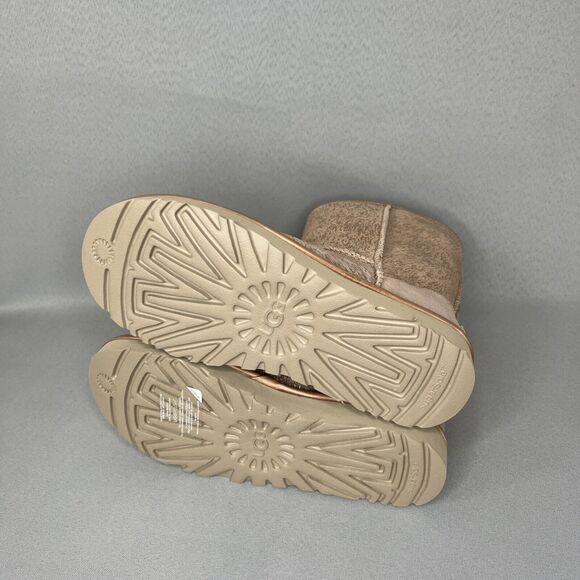 New Womens UGG Boots Sz 7 Classic Short Arroyo Marble Matte Heel Pink Tan Gold - Picture 16 of 16